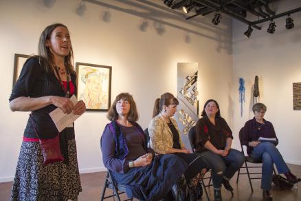 Annette Loiselle, AD of Skirtsafire Festival introducing the panel